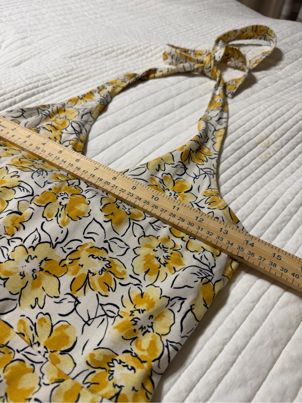 Pact Organic Cotton Yellow Floral Halter Midi Dress Size Small - Picture 4 of 8
